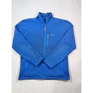 Stio Wilcox Fleece Jacket Mens Medium Blue Heather Full Zip Sweater Knit Jacket